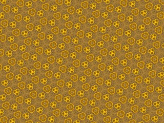 Abstract yellow floral motive caleidoscope background
