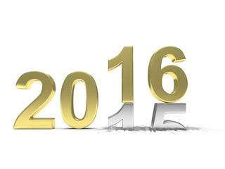2015-2016 change new year 2016 isolated