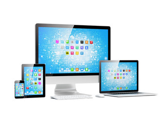 Ultimate web design, laptop, smartphone, tablet, computer, display