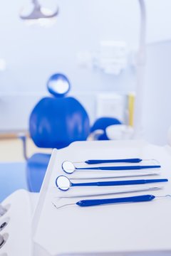 Close up view of dental tools