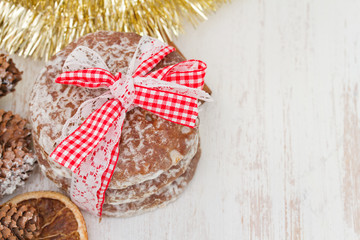 cookies on white wooden background
