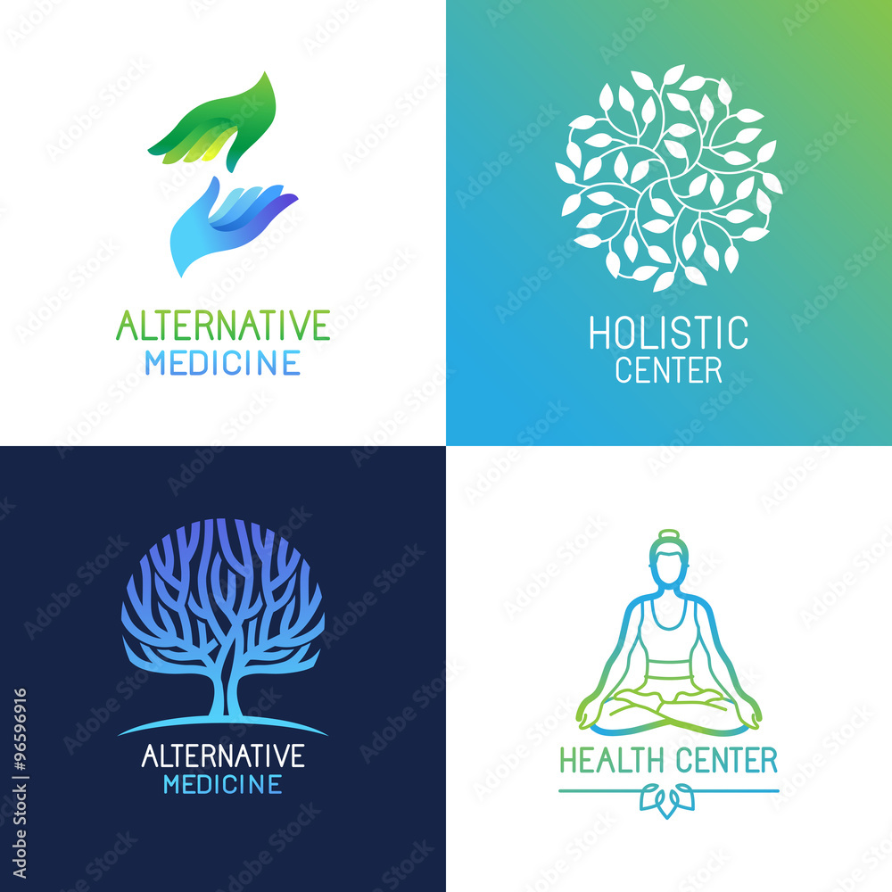 Poster vector set of emblems and logo design templates