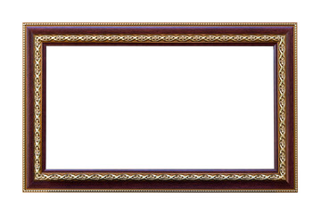 Frame with red oak trimmed with gold.