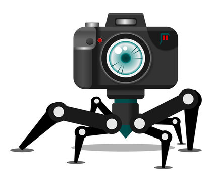 Unique Camera Robot Fiction Character Vector Illustration for Photography and Technology Concept