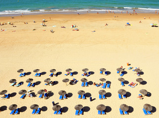 Playa de la Victoria a vista de pájaro, Costa de la Luz, Cádiz, España