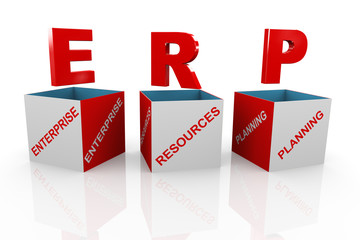 3d box of erp - enterprise resource planning
