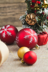 Beautiful Christmas presents with christmas balls