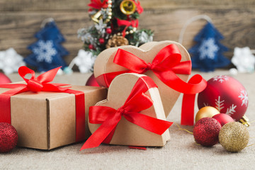 Beautiful Christmas presents with christmas balls