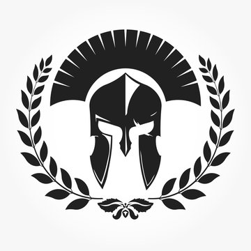 Gladiator, knight icon with laurel wreath