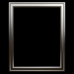 Set of chrome frame. Isolated over black background
