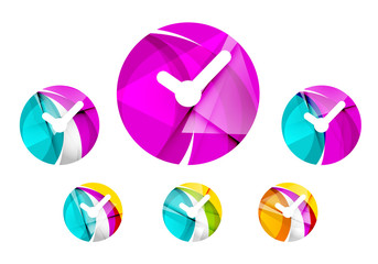 Set of abstract watch icon, business logotype concepts, clean modern geometric design