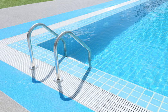 Ladder in the swimming pool