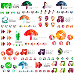 Logo mega collection, abstract geometric business icon set