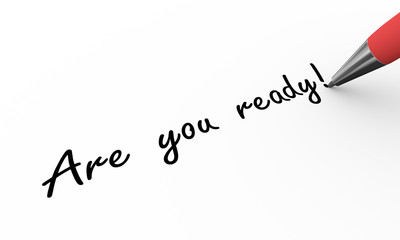 3d pen writing are you ready illustration