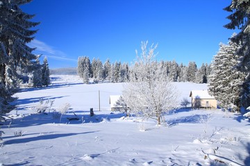 House in idyllic winter scene