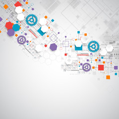 Abstract technology background with various technological elemen