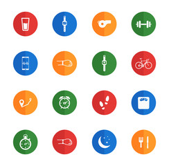 Jogging and workout simply icons