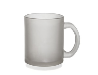 Glass cup isolated on a white background closeup