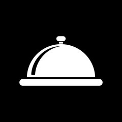 The tray station icon. Breakfast and lunch, dinner, restaurant symbol. Flat
