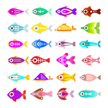 Aquarium Fish Vector Icons