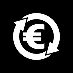 The currency exchange euro icon. Cash and money, wealth, payment symbol. Flat