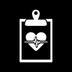 The medical report icon. Medical and ambulance, cardiogram, healthcare symbol. Flat