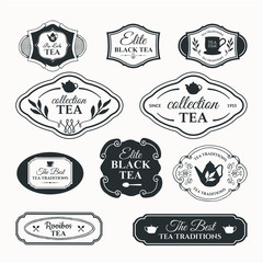 Vector Illustration with tea logo on white background.  - 96605313