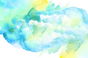 Fototapeta premium Watercolor illustration of cloud.