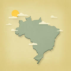 Brazil map (with vintage overlay)