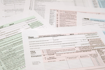 Fototapeta premium Tax Form 1040, close-up