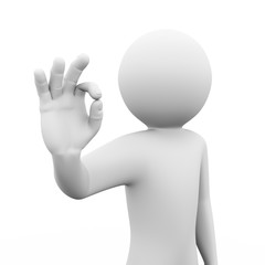 3d person showing ok sign illustration