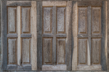 Old vintage windows with wood textures.