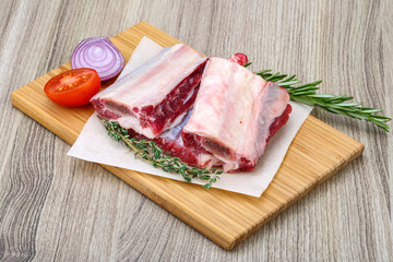 Raw beef ribs