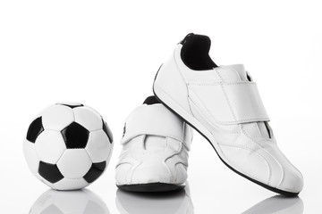 White sport shoes isolated on a white background