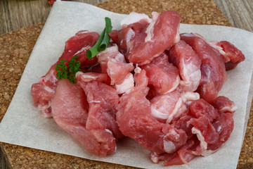 Diced pork meat