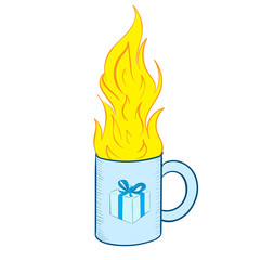 Mug with fire