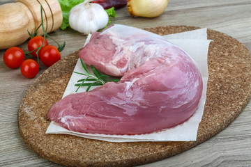 Raw pork fillet