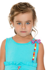 Adorable little fashion girl with beautiful hair