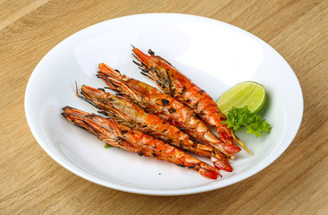 Grilled king prawns