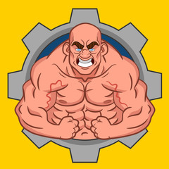 Obraz premium Avatar bodybuilder. Vector.