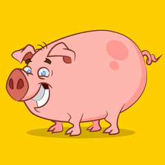 funniest pig. Vector illustration.