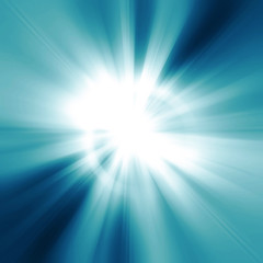 Illustration intense sun on a soft blue background