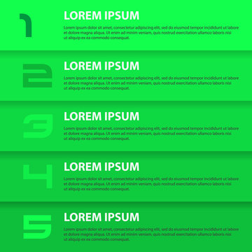 green modern design business horizontal banners with numbers eps10