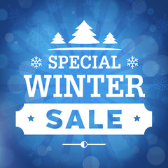 Special winter sale poster background