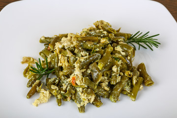 Roast green beans with egg