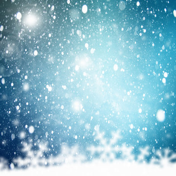 Illustration of a Winter Background with Snowflakes