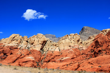 Fototapeta na wymiar Colorful rocks at the Red Rock Canyon National Conservation Area in Nevada, USA