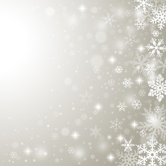 Naklejka na ściany i meble Abstract winter background with falling snowflakes
