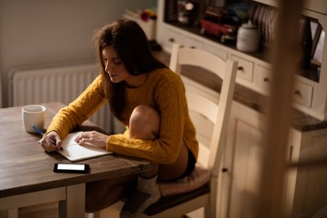 Young woman studying