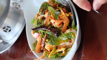 salad, shrimp,tha